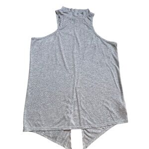 Prana grey round neck tank size small slit back light weight